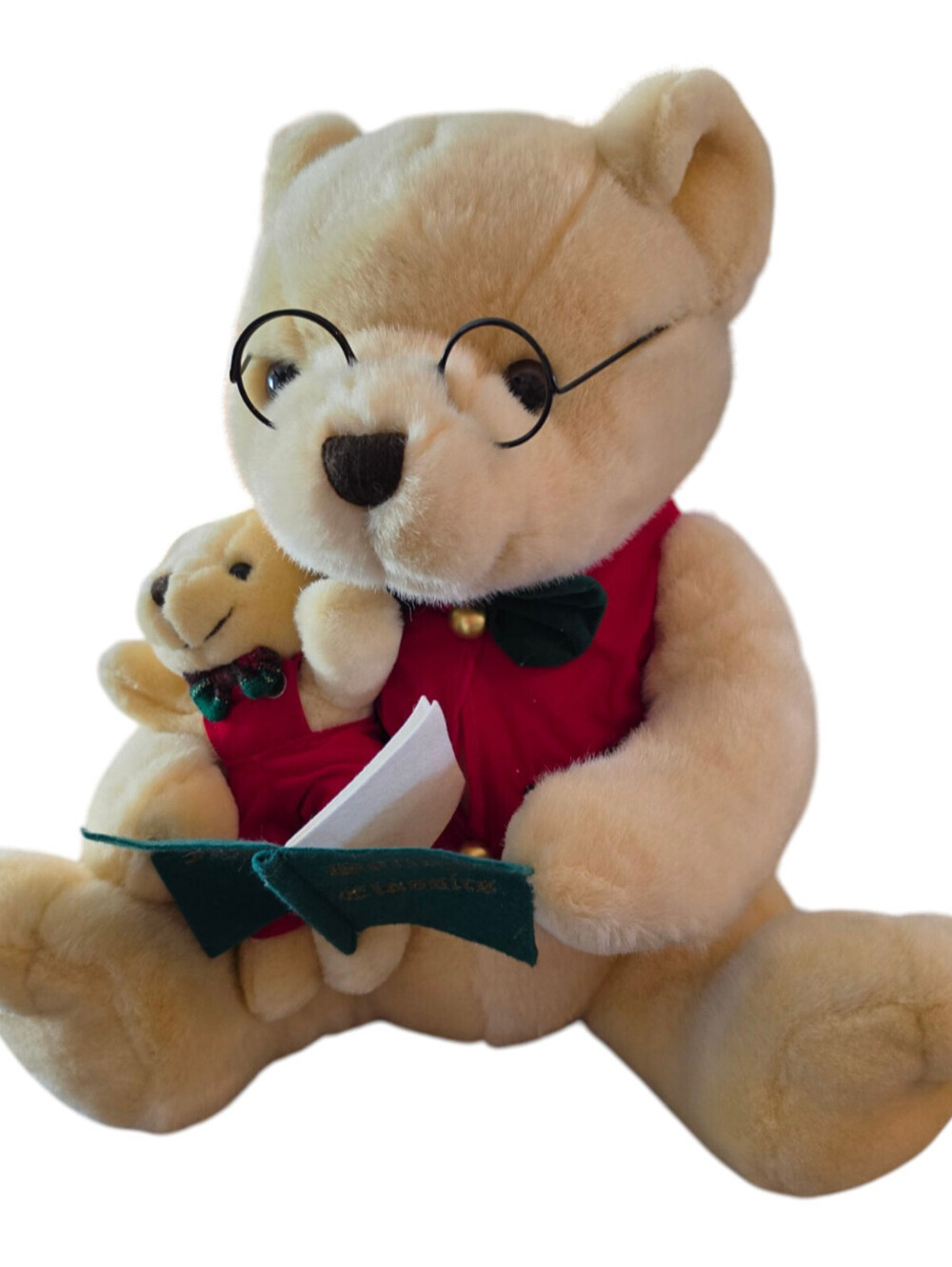 Vintage 1997 Grandpa Teddy Bear Reading Holiday Classics plush Kids Preferred